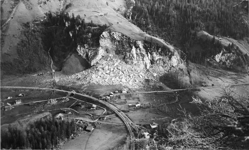 Il collasso del Fluh e il villaggio devastato di Mitholz, gennaio 1948